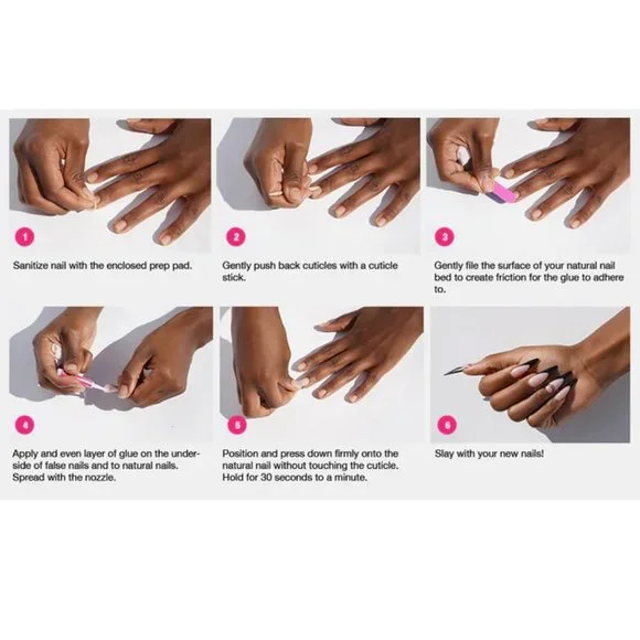 NEW EBIN New York 3D Lux Winter Edition in Dazzling Gala Glue On Nail 24pc Set - Picture 9 of 9